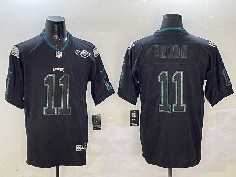 Men Philadelphia Eagles #11 Brown Black Classic 2025 Nike Limited NFL Jersey style 5->philadelphia eagles->NFL Jersey